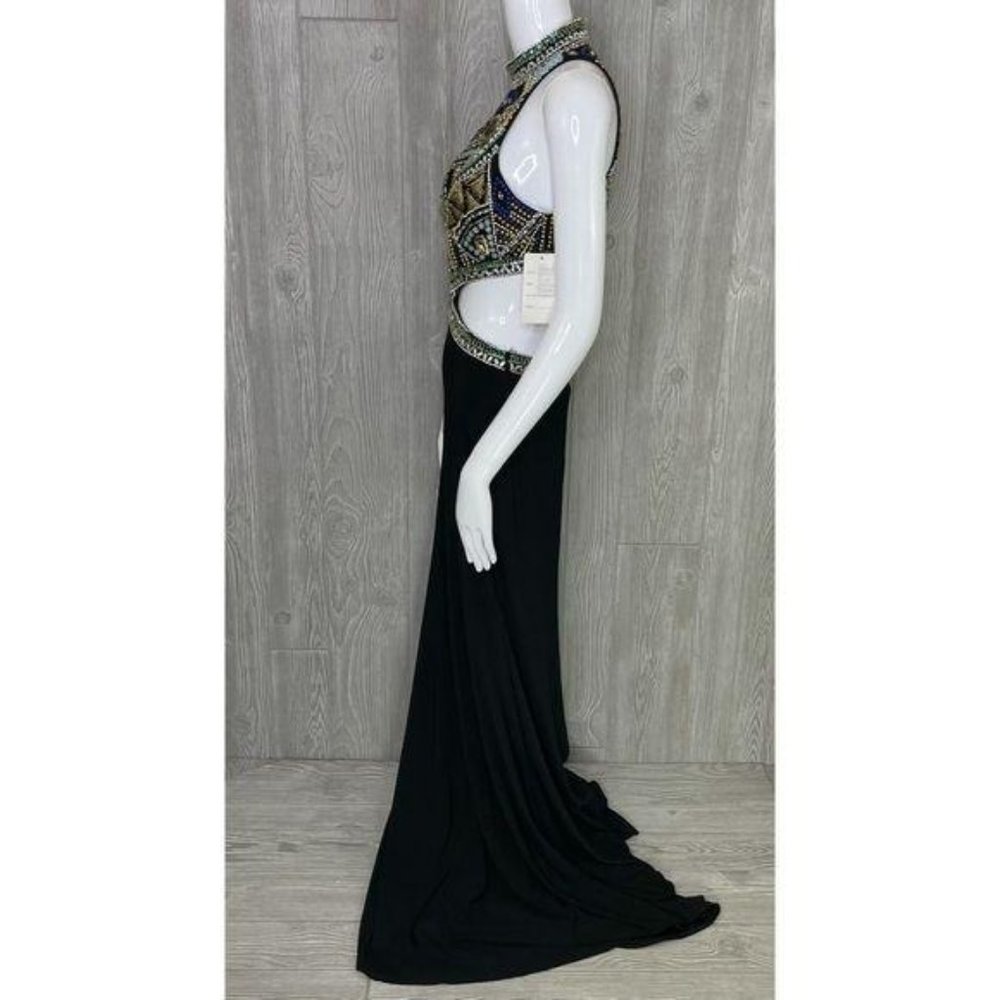 Nwt envious couture beaded rhinestone dress / gown prom formal sleeveless dress - Picture 16 of 16